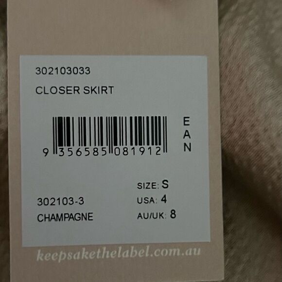NEW Keepsake the Label Gold Champagne Closer Ruched Midi Skirt Size 4 - Picture 3 of 13